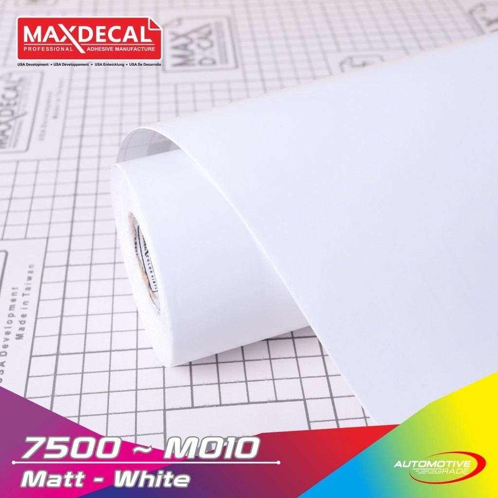 Skotlet MAXDECAL 7500 M010 White Putih Sticker Skotlet Stiker Matte Doff Premium