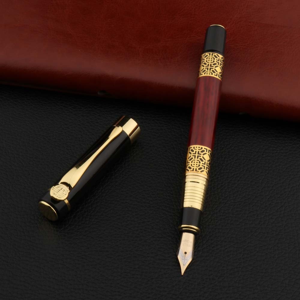 

1pcs High Quality 530 Classical Fountain Pen Wood Grain High-Grade Business Pen Metal Signature Fountain Pen