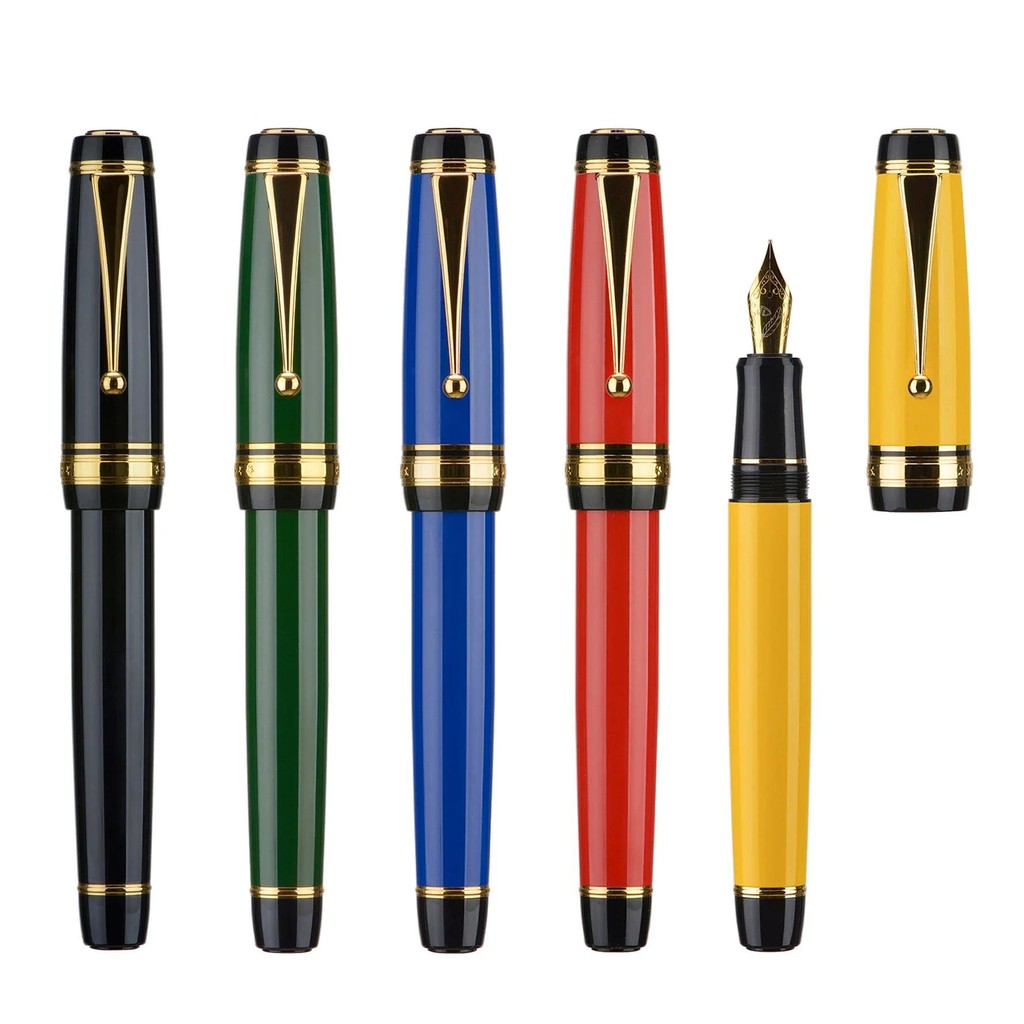 

Oversized Size Metal Fountain Pen EF/F/M Nib, Golden Trim with Converter Neautiful Writing Pen Set for Office Business School