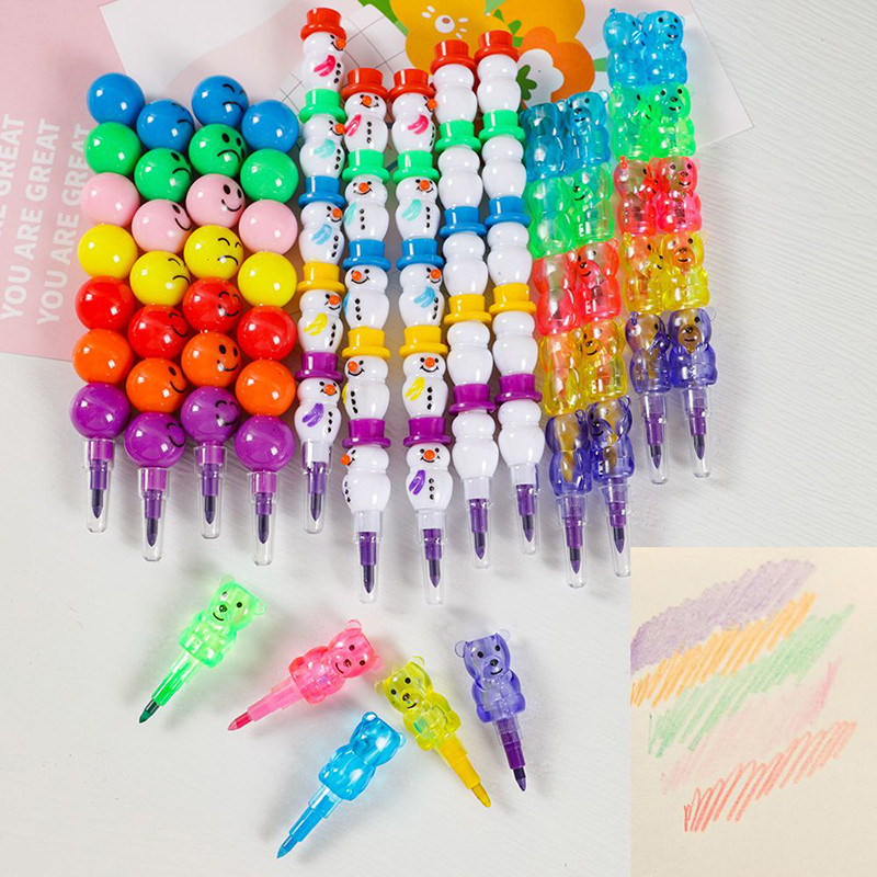 

10pcs Candy Color Crayons for Kids Colorful Sugared Gourd Painting Pen Baby Shower Birthday Party Favors School Stationery Gifts