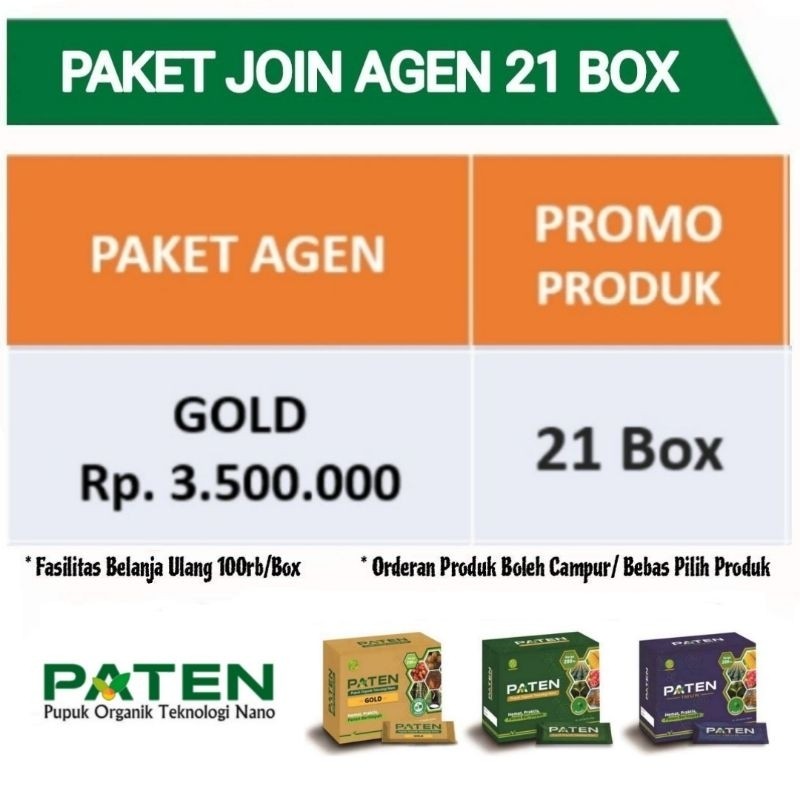 PAKET JOIN AGEN 21 BOX - Cara Menjadi Agen / Mitra Usaha (Resmi Ber Id Card) Pupuk Paten Asli Origin