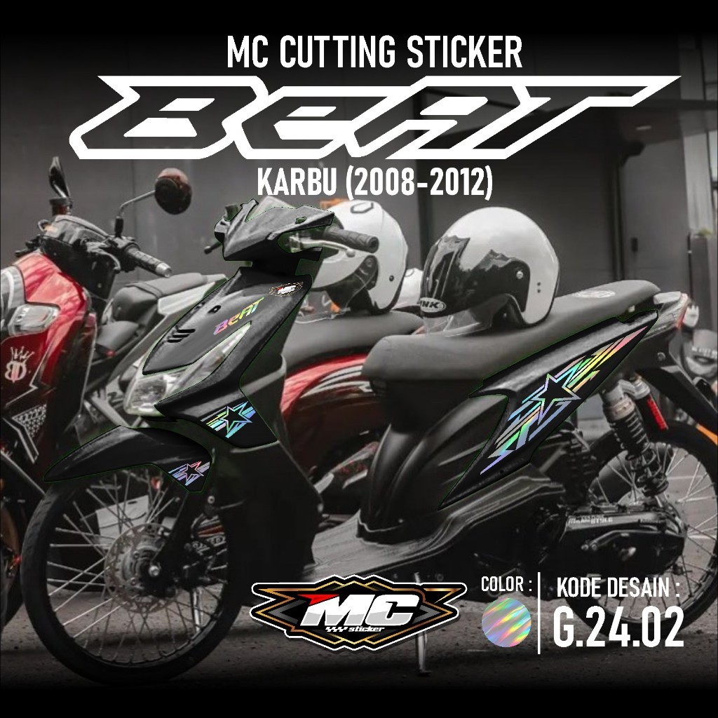 Cutting Stiker Striping Variasi Beat Karbu 2008-2012 Simple Minimaslis Terbaru Terlaris Termurah