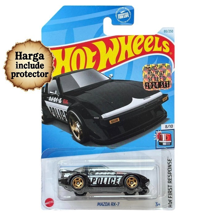 Mazda RX-7 Police Hitam Hot Wheels Factory Sealed 2024
