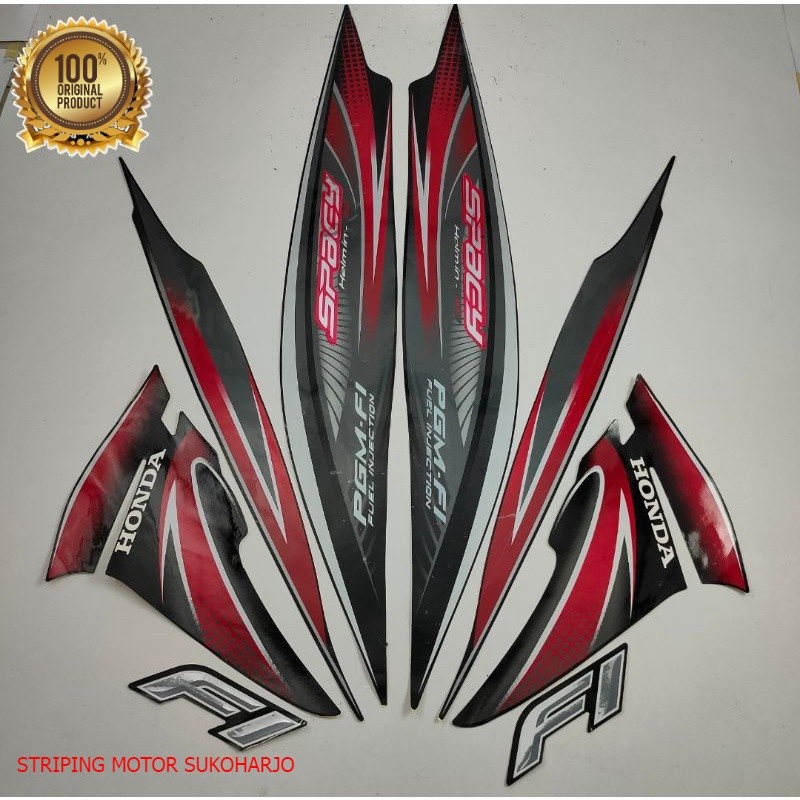 (ORI) striping honda spacy fi 2012 2013 hitam  kualitas original