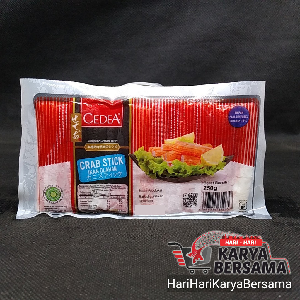 

MAKANAN BEKU FROZEN FOOD CEDEA CRAB STICK IKAN OLAHAN 250GR