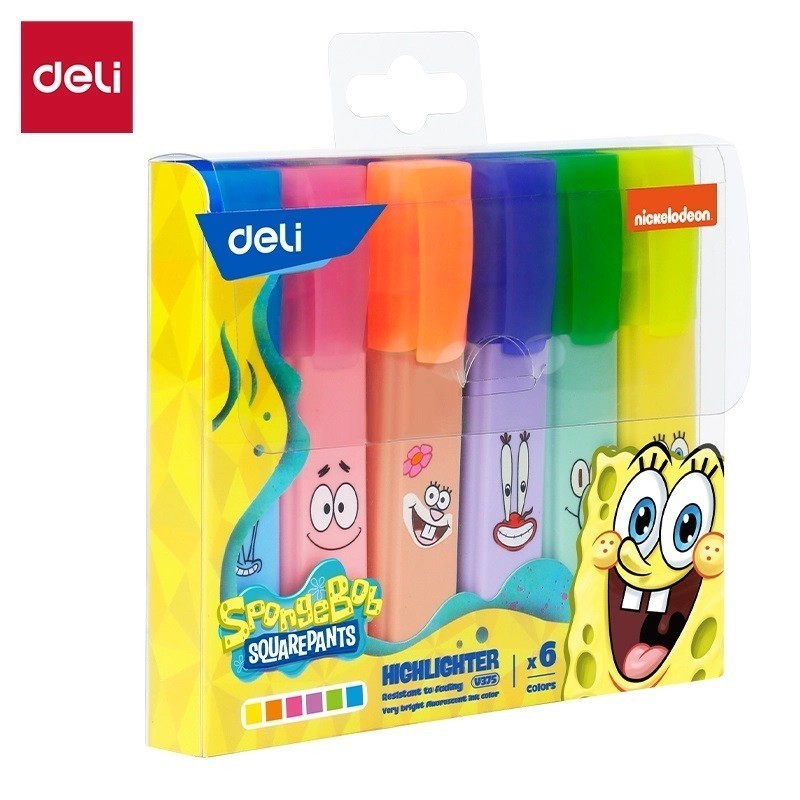 

Highlighter Deli Spongebob Squarepants 6 Warna - EU375
