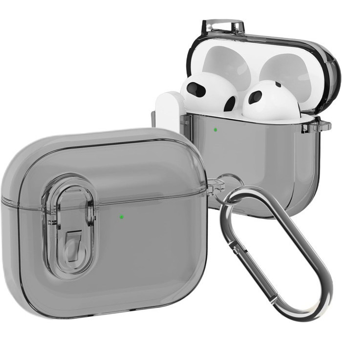 Tough TPU Case Airpods 4 with Keychain Apple Gen 2024 Gen4 Clear Transparent Cover Soft Casing Free 