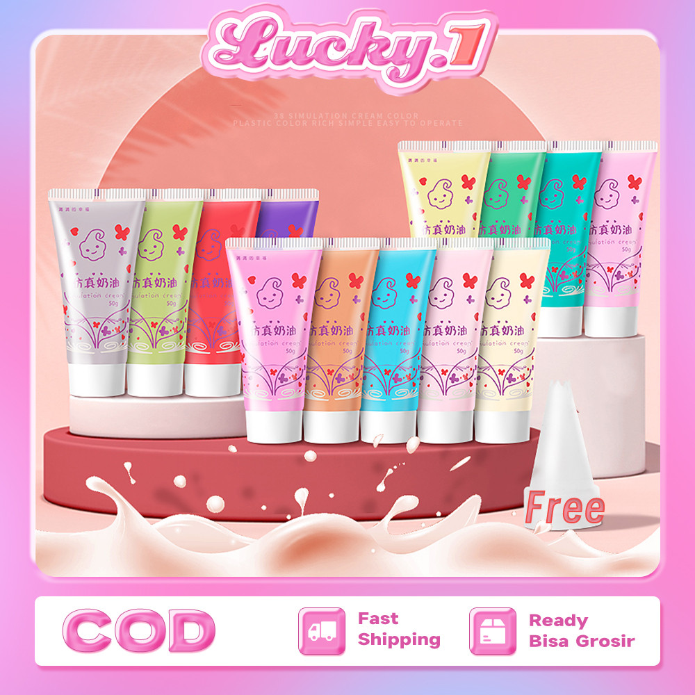 

2Pcs (FREE SPUIT)Deco Cream 50ml / Clay Cream DIY Clay Simulation Cream Glue DIY Deco Cream clay cream Simulation Cream Set Lem Krim