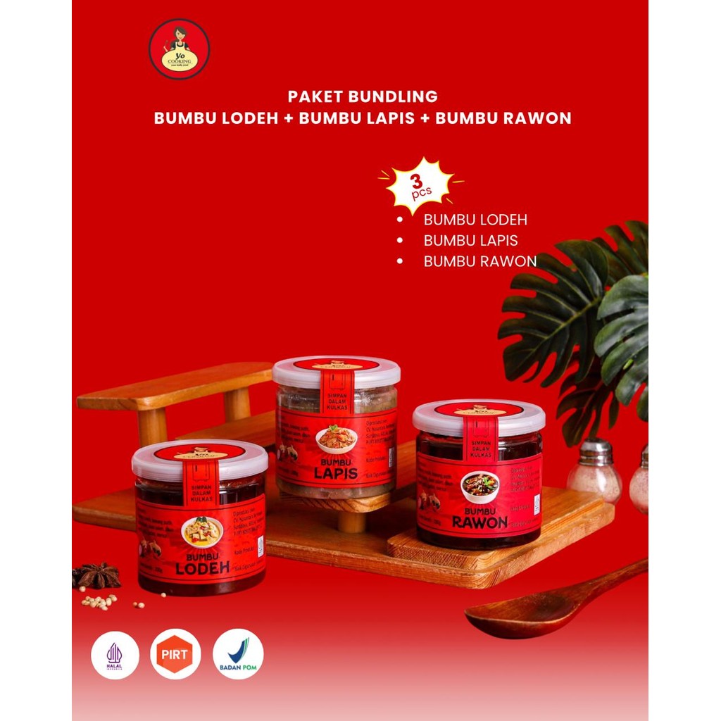 

Yo Cooking Paket Bumbu Bundling/lodeh/lapis/rawon berat 200gr / botol Bpom - Bumbu Instan - Bumbu Praktis - Mantap Medok enak nampol - Rasa enak- Bumbu viral - Bumbu dapur - Masak sat set
