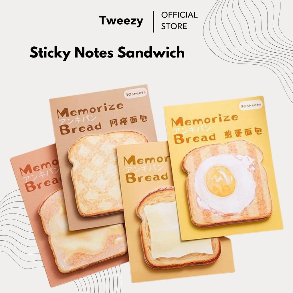 

Sticky Notes Lucu 30 Lembar Memorize Bread / Memo Pad Lucu Kertas Sticky Memo Alat Tulis Aesthetic Untuk Kantor Sekolah