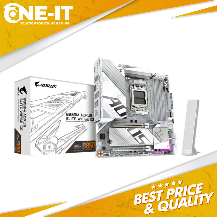 MOTHERBOARD GIGABYTE B850M AORUS ELITE WIFI6E ICE DDR5 AMD B850 AM5