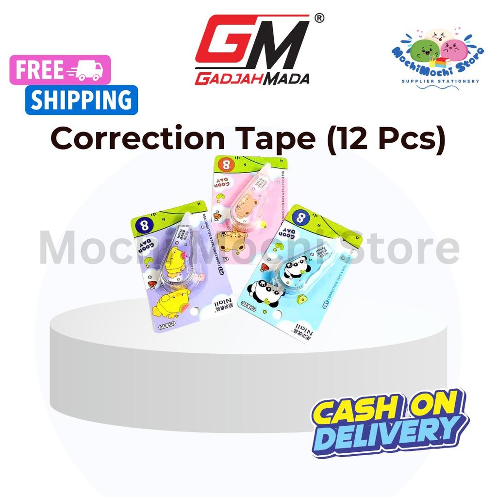

PER 12 PCS Correction Tape Karakter NIALL NO-910 | Tipex | Tipx | Correction Tape Kertas
