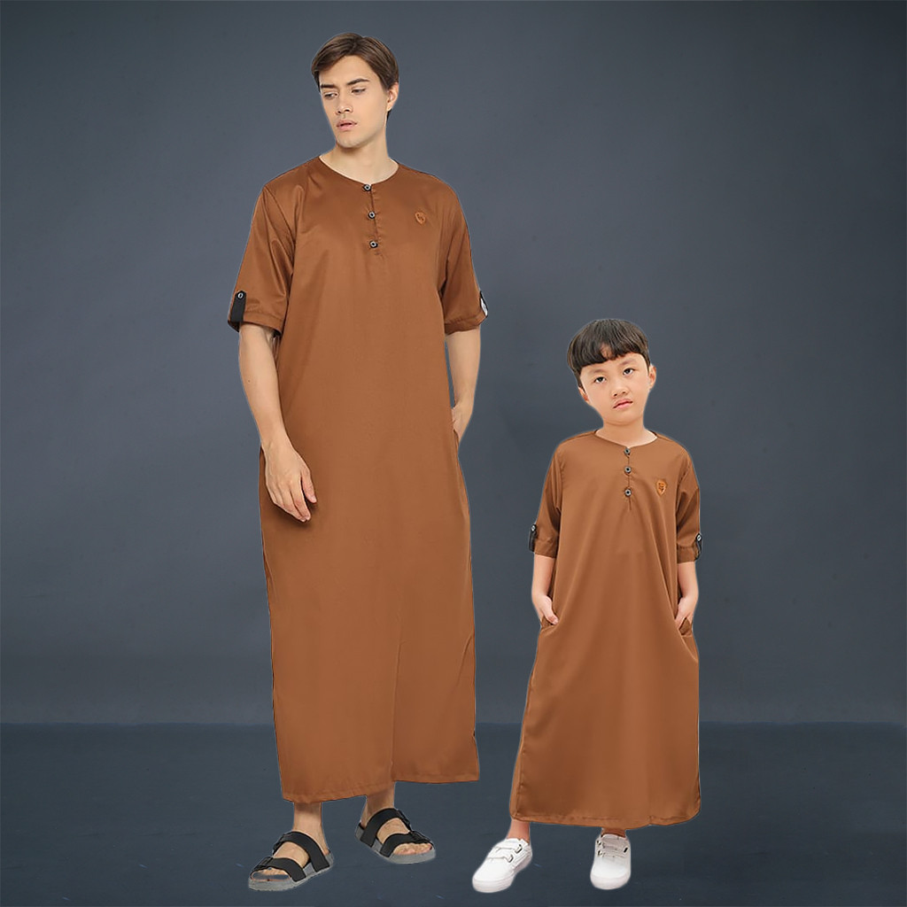 [HOT NEW] Kawan Muslim - Jubah Gamis Pria Couple Ayah Dan Anak Laki Laki Lengan Pendek Baju Muslim J