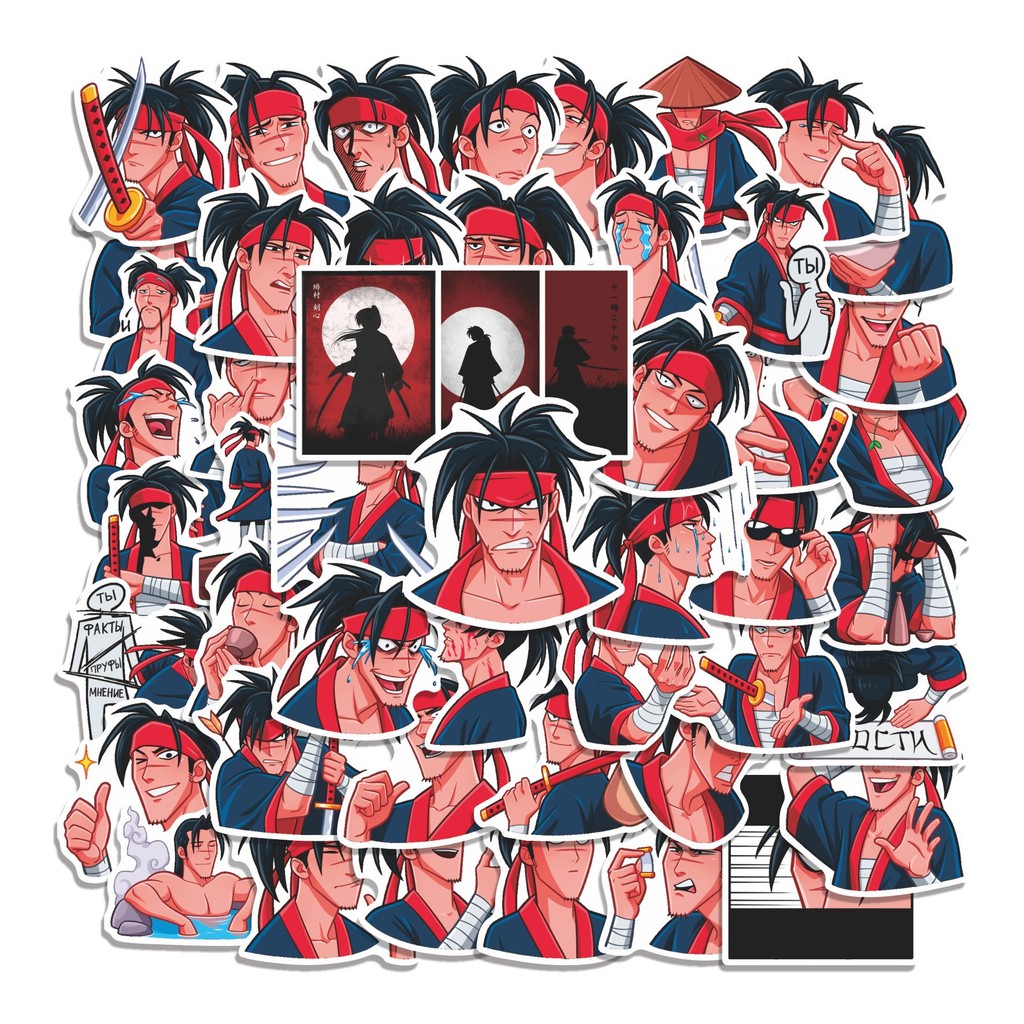 

COD 50 Pcs Stiker SAMURAI HIRO Lucu Anti Air Untuk Dekorasi Notebook Sepeda Skateboard Handphone