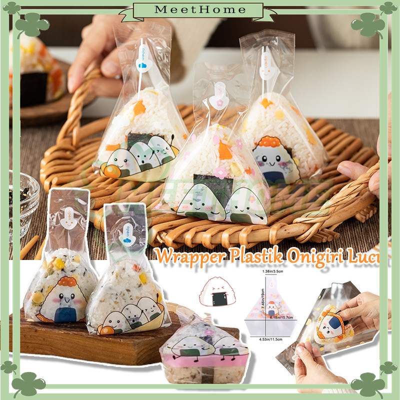 

isi 50 lembar Plastik Onigiri Segitiga Bungkus Nasi Plastik Pembungkus Nasi