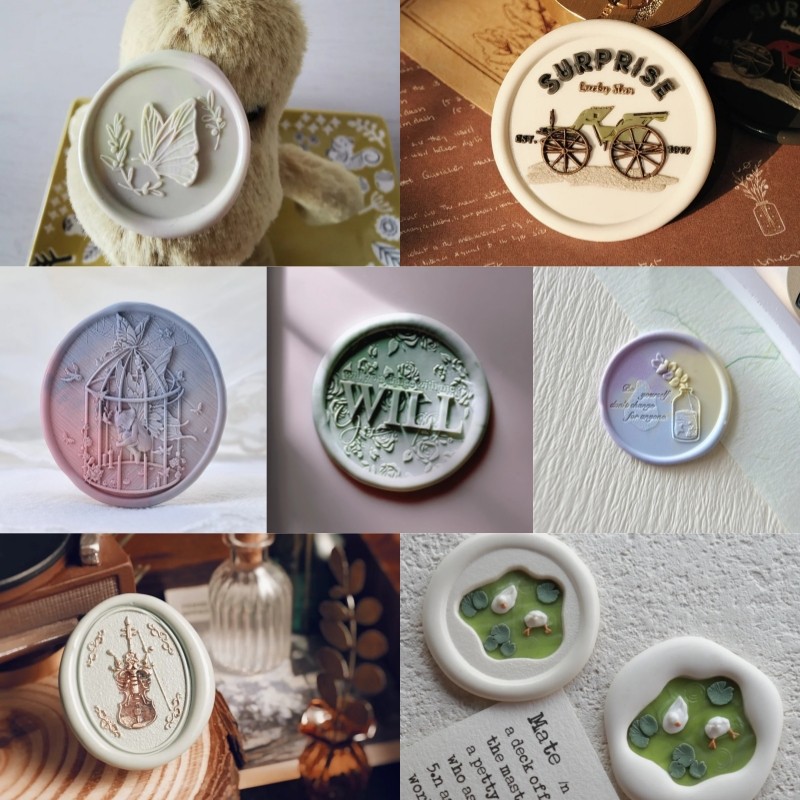 

New Wax Seal Multilayer Carved Chapter Lovely Head Anaglyph Bronze Wedding Invitations Envelope Seal Stamp Diy Toys