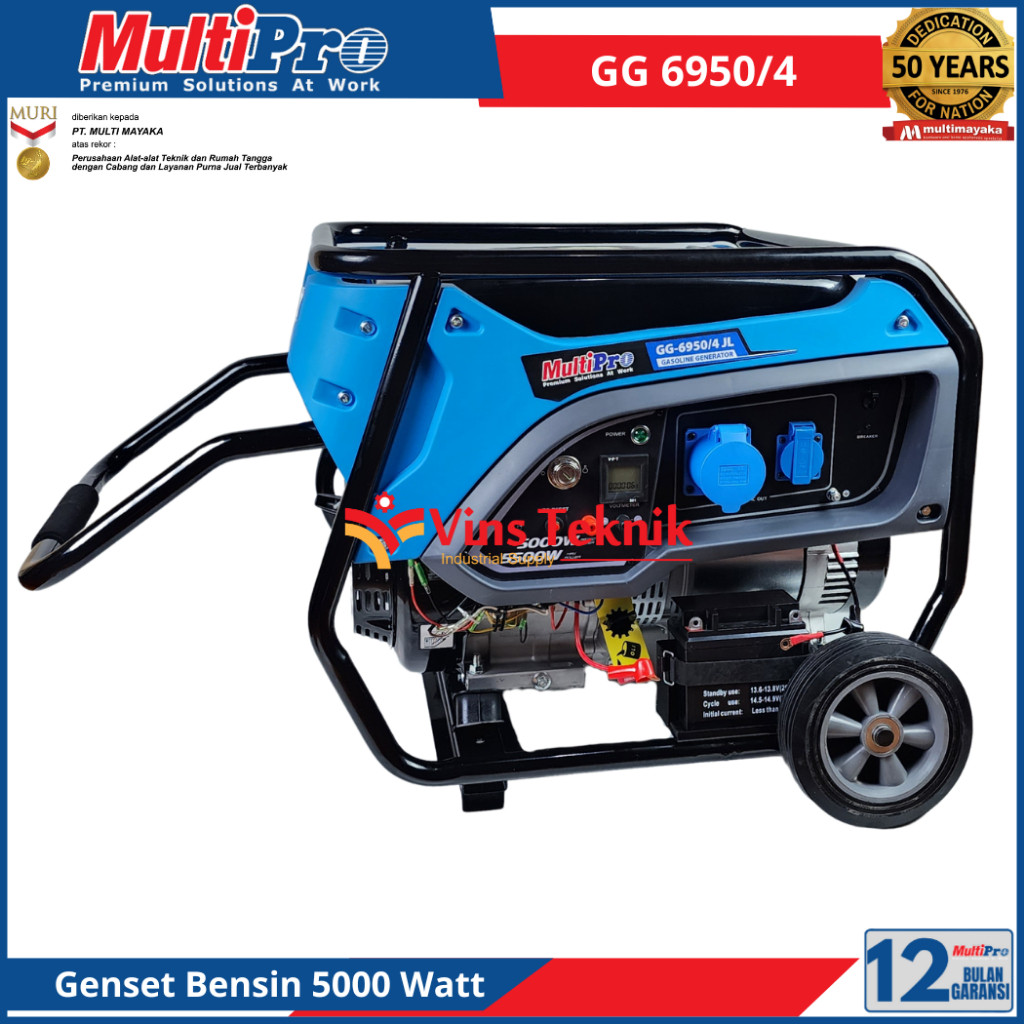 Mesin Genset Bensin Generator 5000 Watt MULTIPRO GG6950 GG 6950/4