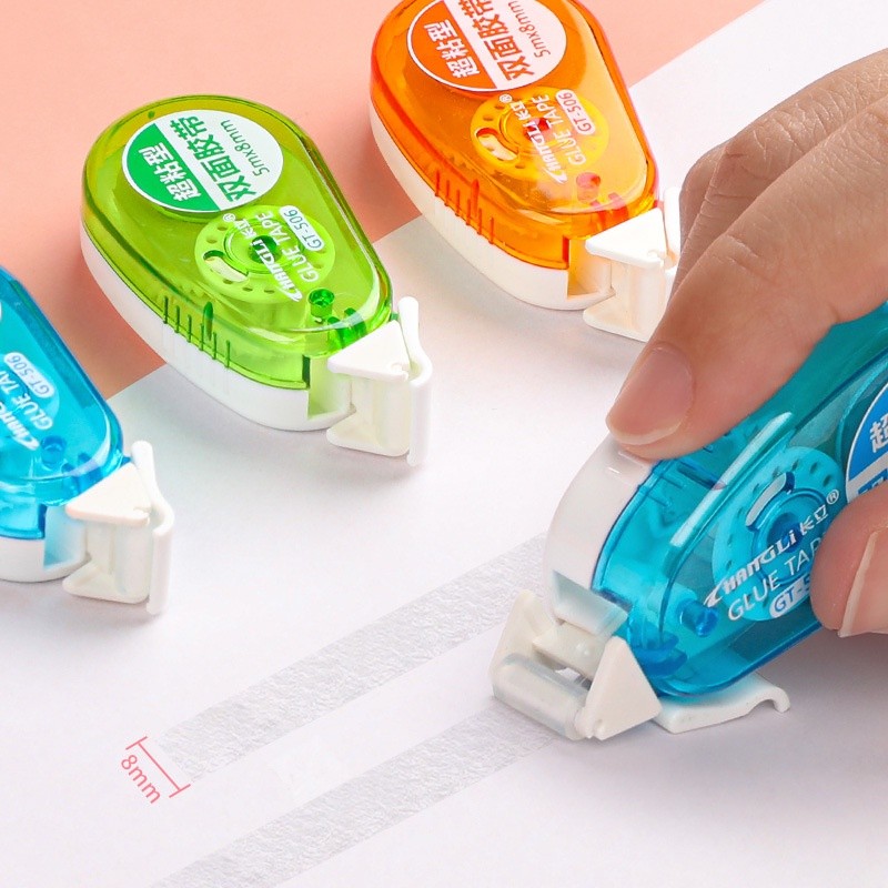 

8mm Wide X 5m Long Double-sided Tape and Tape Refill for Scrapbooking Decoration Office School Supplies Stationery (random Color