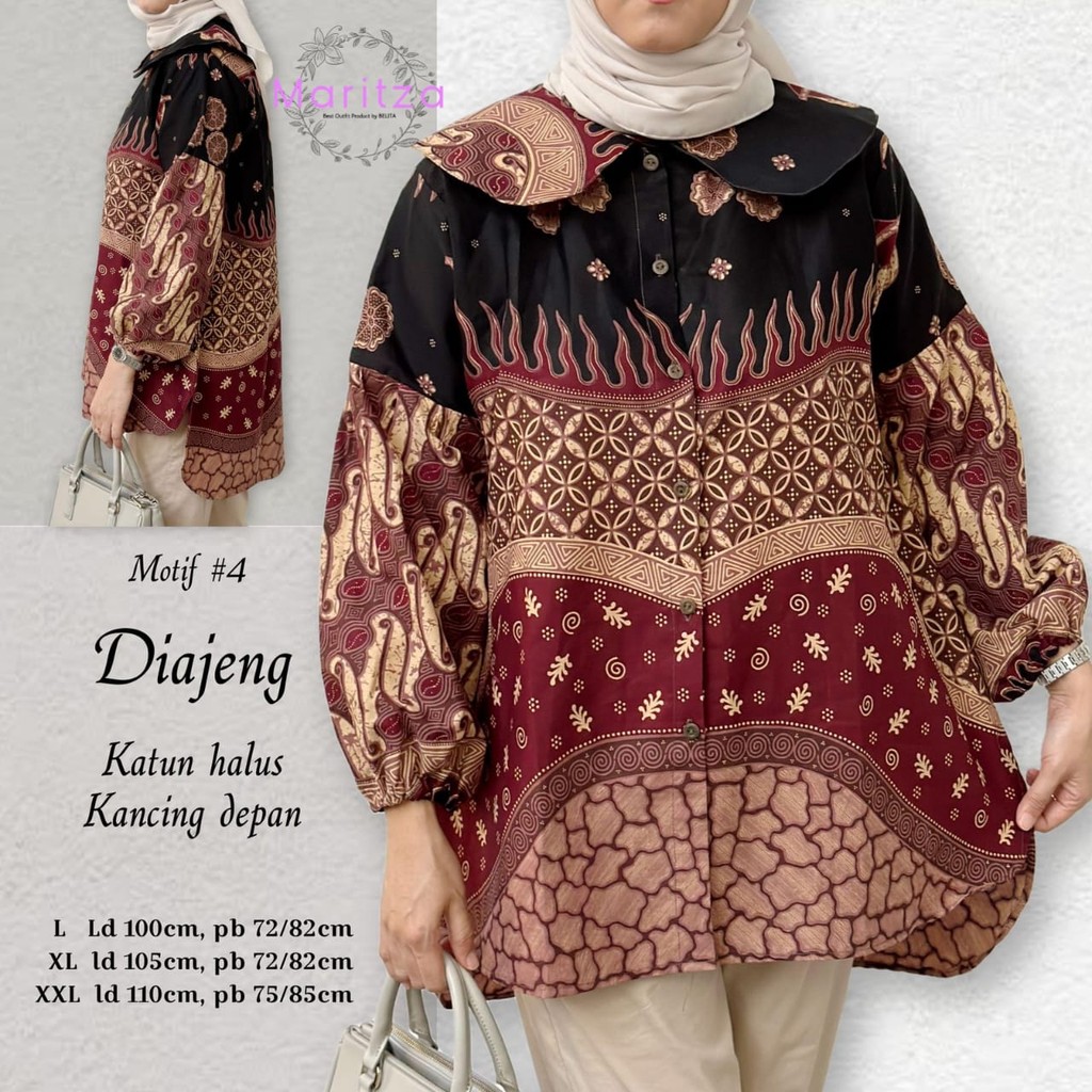 Atasan kerja batik/ Blouse wanita jumbo/blouse kerja wnita/kemeja wanita jumbo 2025/blouse resmi/blo