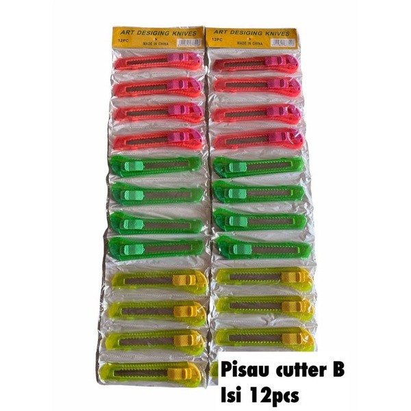

bisa COD / ojek / instan pekanbaru / (12pcs)pisau cutter bening 1renceng isi 12pcs
