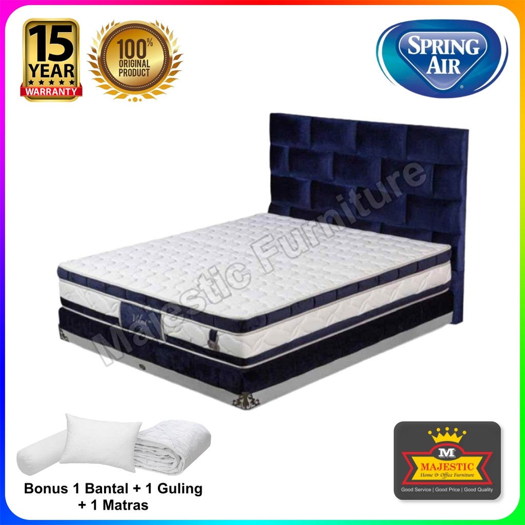 Set Spring Bed Spring Air Velvet HD - Velvet Bastille (Bonus Bantal + Guling + Matras Protektor) - 1