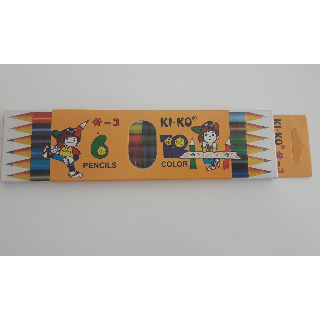 

(SET) Pensil Warna Panjang / Colored Pencils Double Color 6 Pensil 12 Warna - Kiko