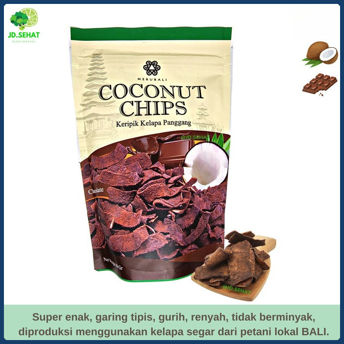 

MERUBALI Keripik Kelapa Panggang Coconut Chips Healthy Snack Chocolate