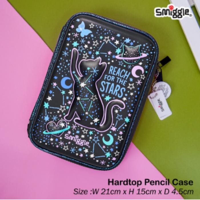 

READY Smiggle pencil case/pencil case 3 d - Cat black