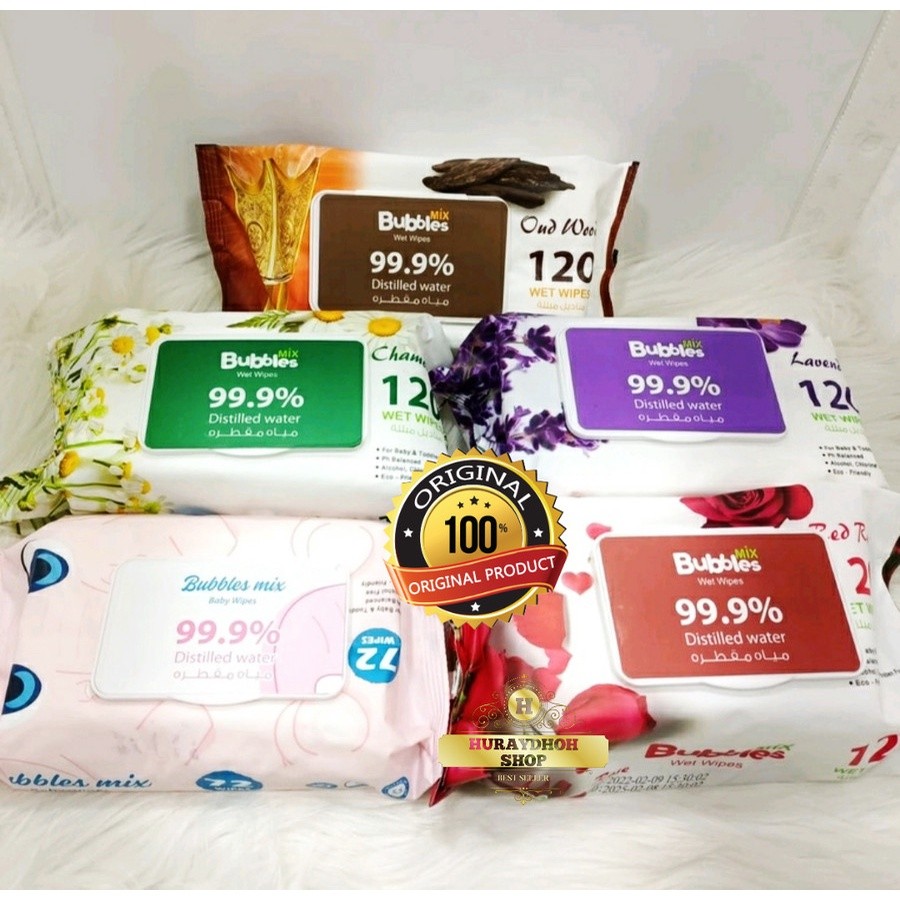 Tissue Basah Bubbles Mix Tisu Basah 120 Wet Wipes Oiginal Import Jordan