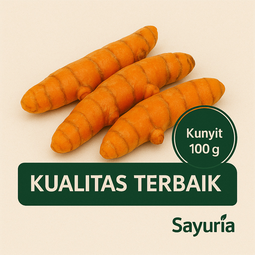 

Sayuria – Kunyit Segar Utuh 100gr | Rempah Alami untuk Masakan & Jamu