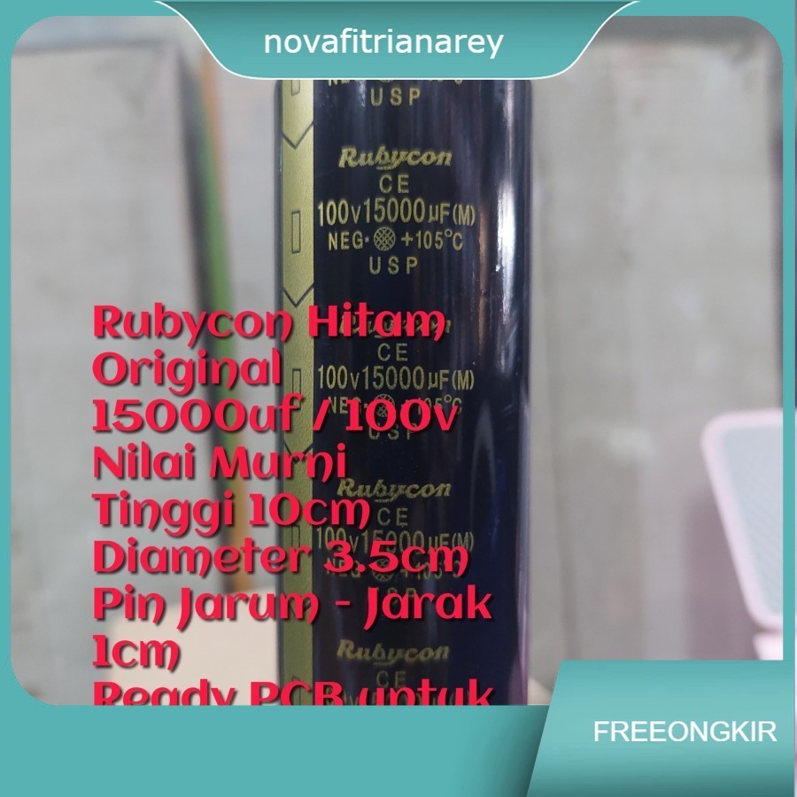 Elko Kapasitor 15000uf 100v Rubycon elco capasitor 15000 uf 100 v hitam original