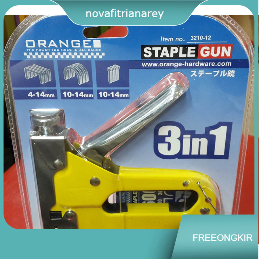 

3 in 1 ORANGE Stapler Gun / Tembak Gun Tacker 4mm s/d 14mm