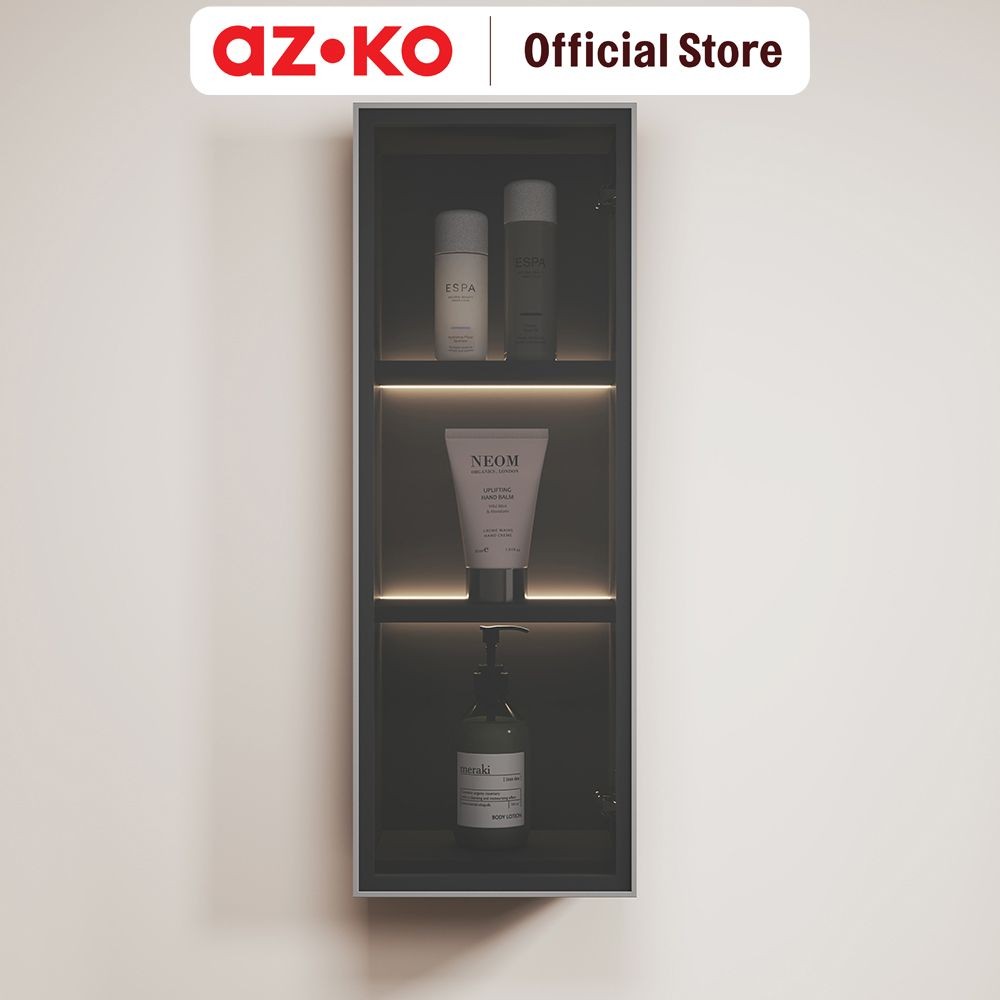 AZKO Acroz 25X15X70 cm Kabinet Dinding Kamar Mandi - Hitam Organizer Serbaguna Bathroom Cabinet Akse