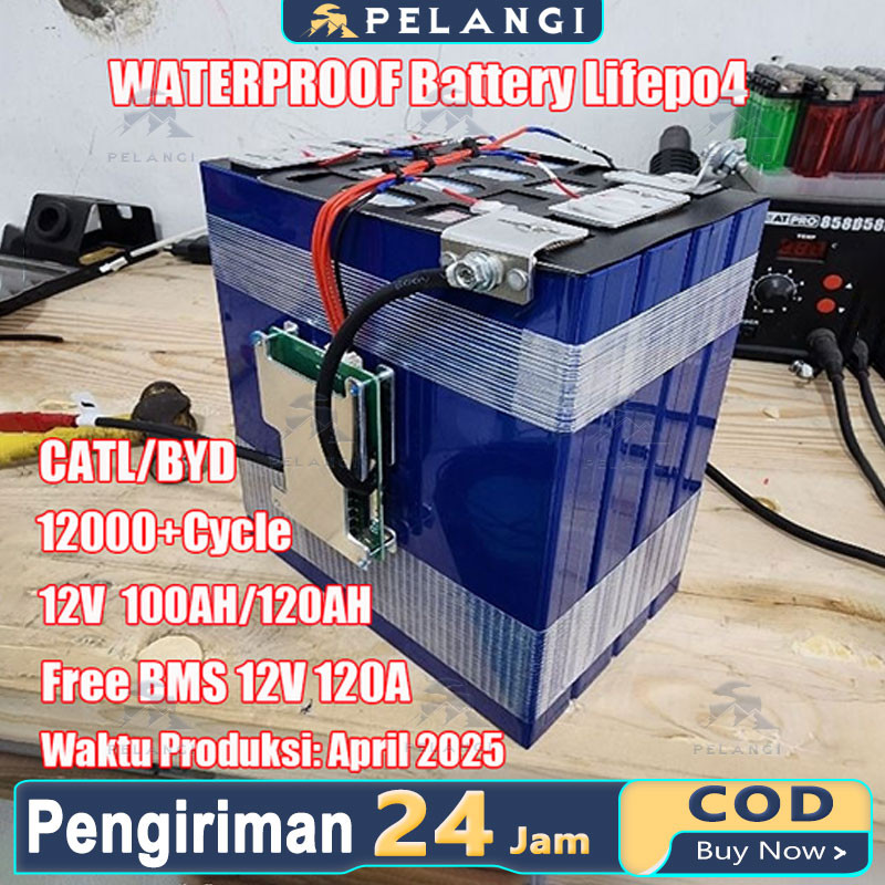 100% baterai baru 2025 CATL/BYD Battery Lifepo4 12v 120ah/100AH Battery Lifepo4 12v 120ah 100ah plus