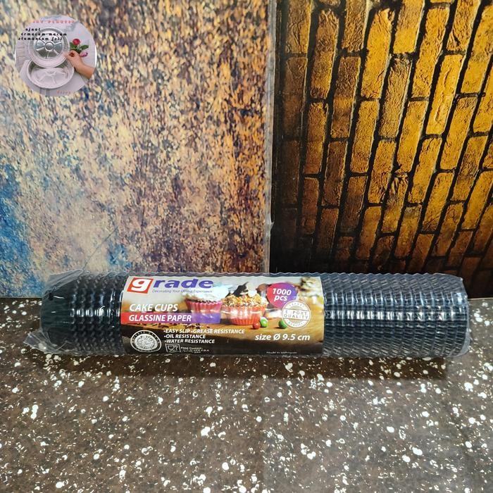 kertas cup cake hitam Glossy 95mm base 43mm ( 1000pcs )
