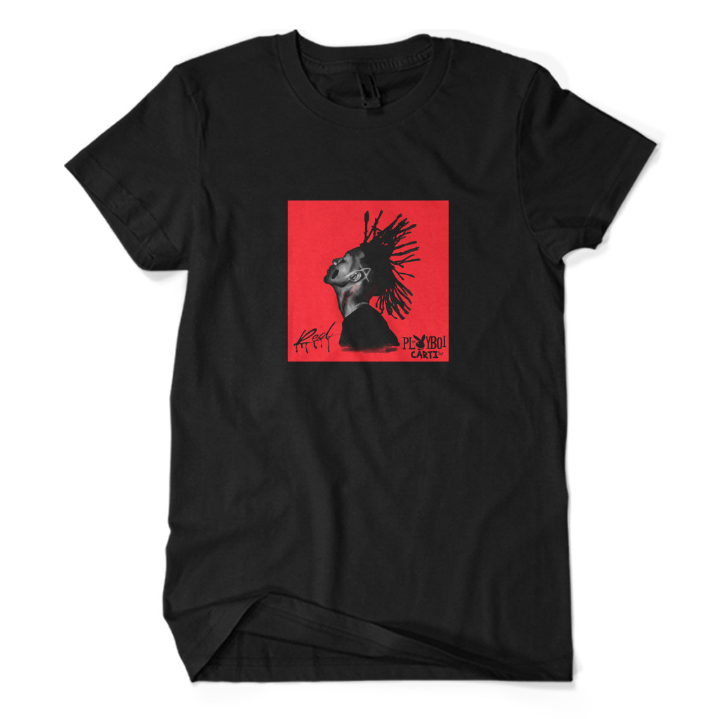 Kaos Distro Premium PLAYBOI CARTI WHOLE LOTTA RED - Baju Musisi Musik Rapper Hip Hop Rap Unisex Dewa
