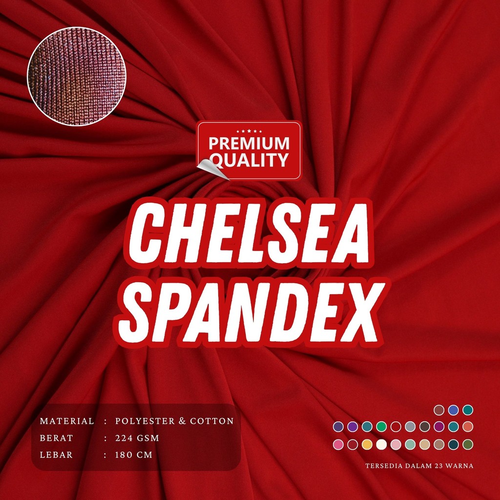 KAIN KAOS CHELSEA SPANDEX POLYESTER PREMIUM UNTUK HOODIE SWEATER SPORTWEAR