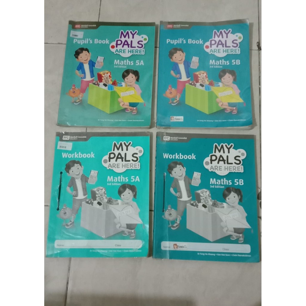 MY PALS ARE HERE MATHS 5A 5B WORKBOOK DAN PUPILS BOOK / MY PALS MATH KELAS 5 (DAPAT 4 BUKU)
