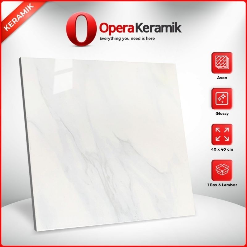Keramik Lantai Motif Marmer 40x40 Avon Grey