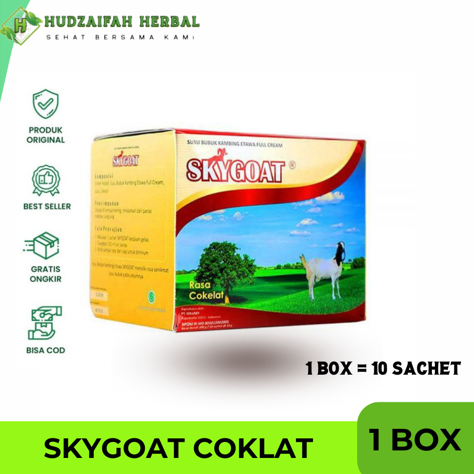 

SKYGOAT COKLAT - Susu Kambing Etawa Bubuk SKY GOAT COKLAT1 Box Isi 10 Sachet