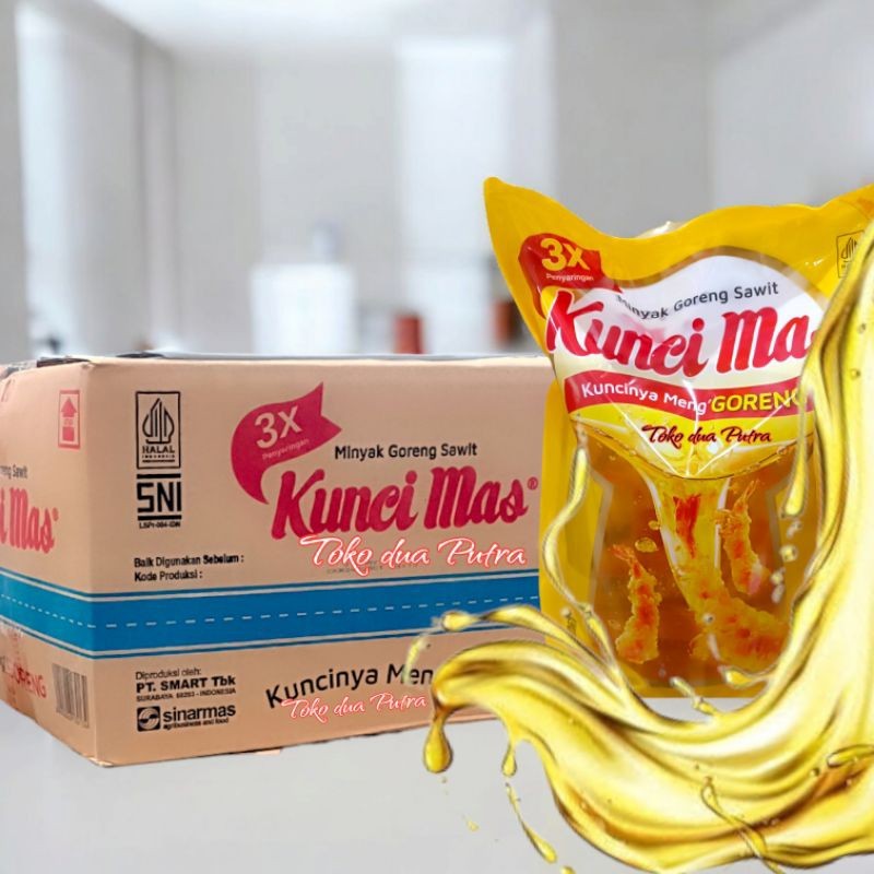 

Minyak Goreng Kunci Mas 2 liter X 6 pouch ( 1 karton ) / Minyak Kunci Mas / Kunci mas 2 liter pouch / Minyak goreng sawit kunci mas 2 liter