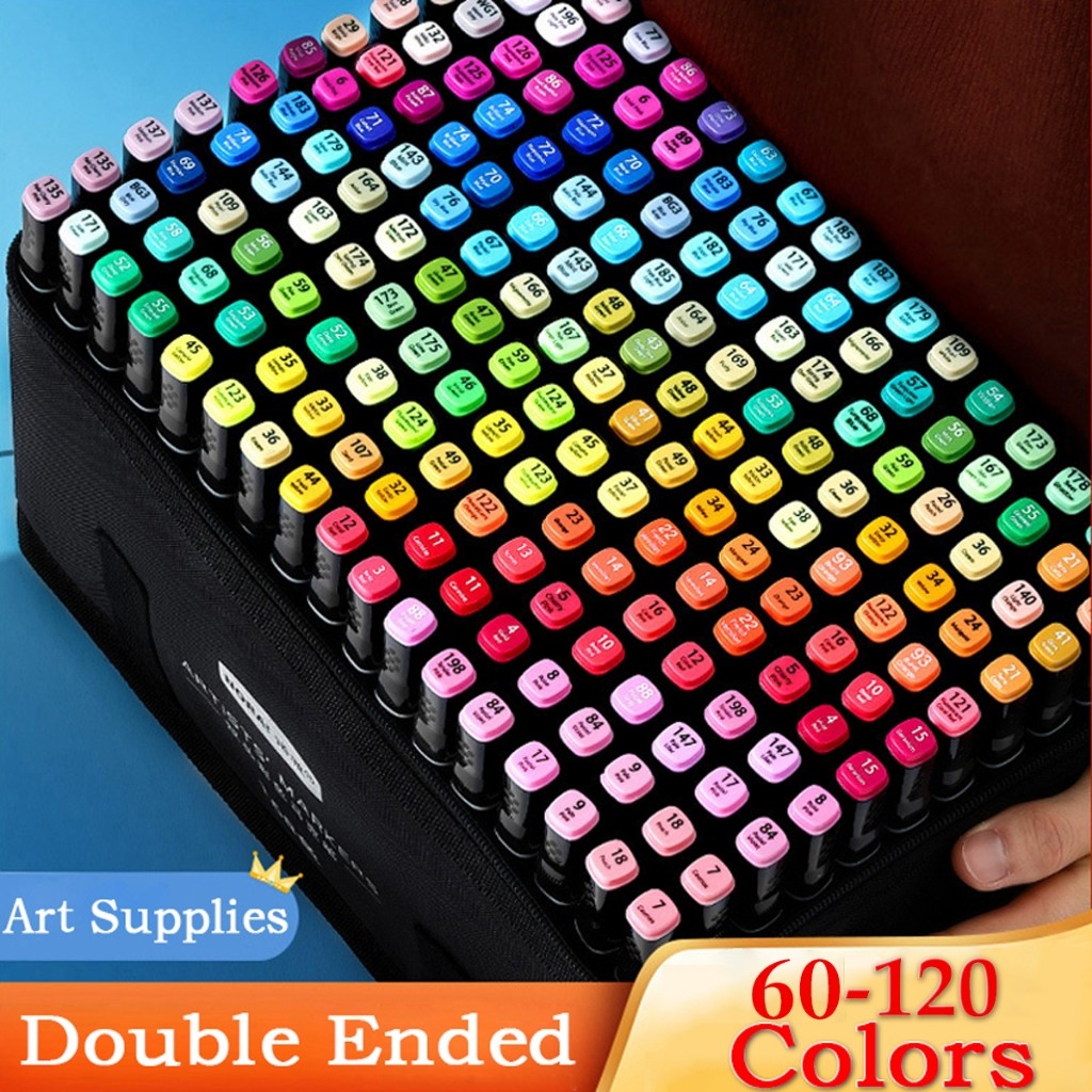 

Colour Markers Drawing Accessories Oily Double Head Painting Alcohol Marker Art Brush School Stationery for Children Gift