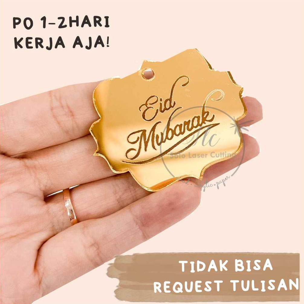 Ready--Mini Acyrlic Topper Kue Idul Fitri Tag Hampers Idul Fitri Hang Tag Eid