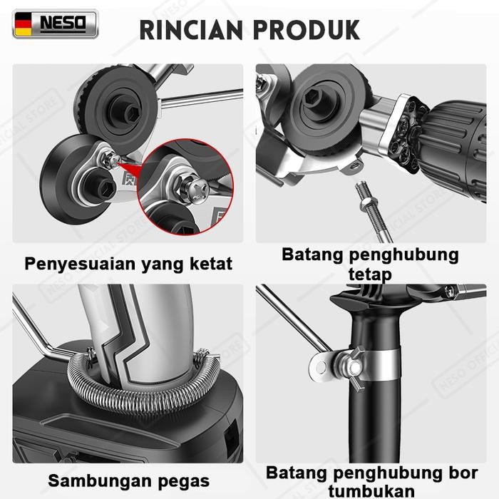 

Neso German tools Adapter Drill Plate Cutter Alat (COD) Adaptor Bor Pemotong Seng Potong Gunting Plat Besi Lembaran Logam converter bor jadi gunting - No handle Sale