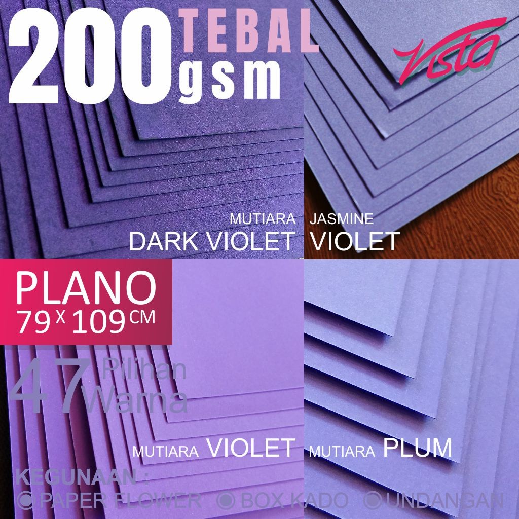 

Kertas jasmine ungu plano plum violet undangan backdrop paper flower bunga lora flamingo kerajinan