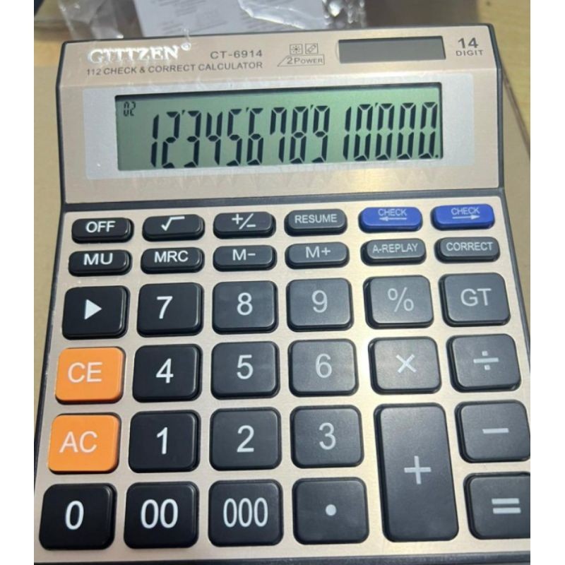 

CITIZEN CT6914 Extra BIG 14Digit ~ Kalkulator / Calculator CT-6914 extra Besar