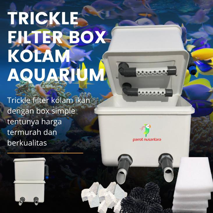 Terlaris trickle filter kolam koi aquarium box kolam ikan media filter mesin pompa