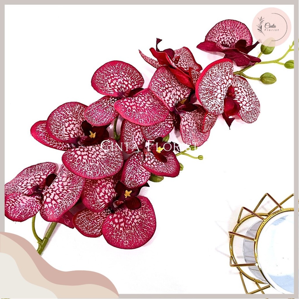 BUNGA ANGGREK KAIN/ANGGREK KAIN 9KUNTUM/BUNGA ANGGREK PALSU/ANGGREK ARTIFICIAL PREMIUM (ME-112)