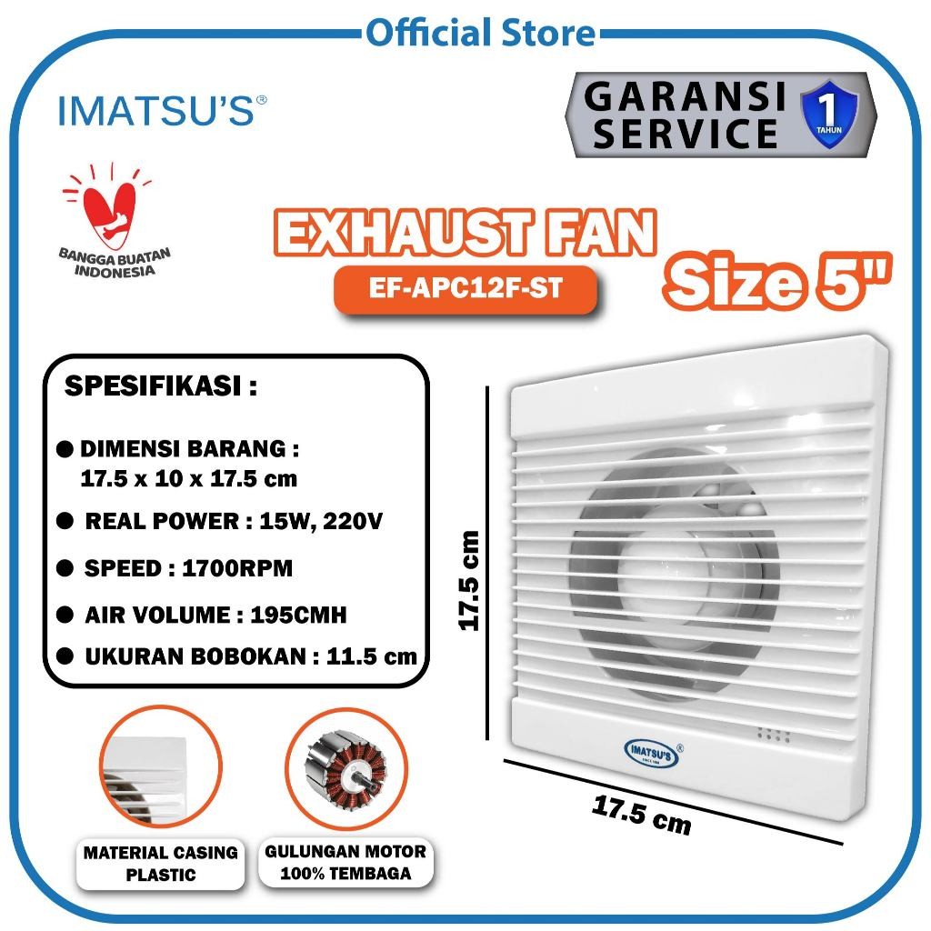 EXHAUST FAN / KIPAS dinding tembok/ EXHAUST FAN dinding tembok 5 INCH/Exhaust Fan Toilet 5 Inch Exha