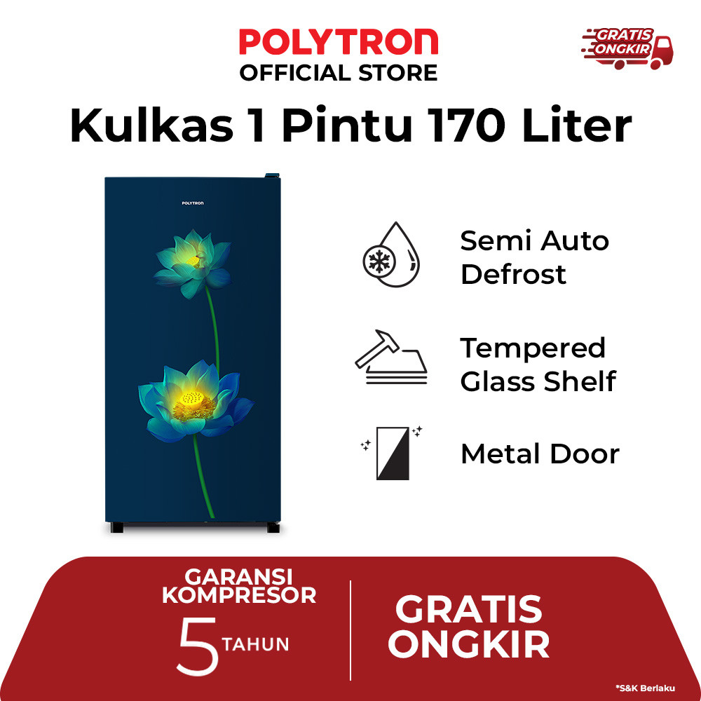 Kulkas Polytron 1 pintu PRB 177 (170L) / Kulkas 1 pintu Polytron PRB177